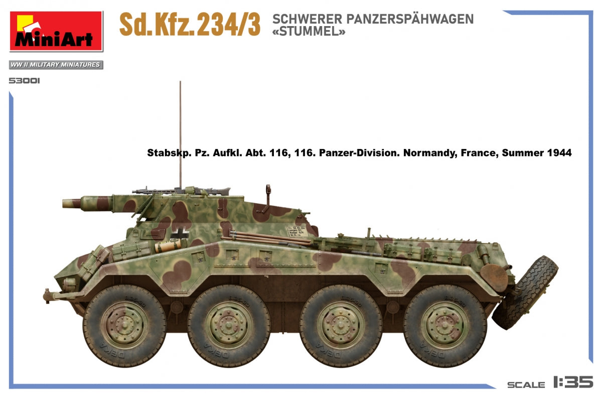 MiniArt 53001 Sd.Kfz.234/3 SCHWERER PANZERSPAHWAGEN STUMMEL 1/35 – Bild 16