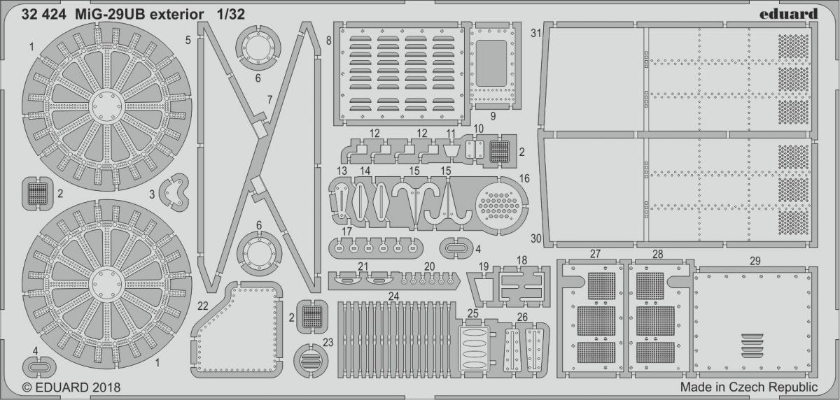 Eduard 32424 MiG-29UB exterior TRUMPETER 1/32
