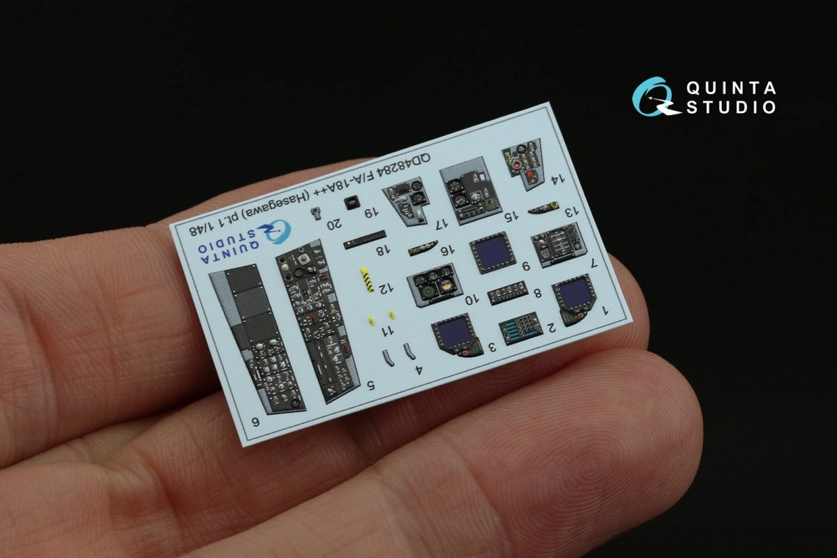 Quinta Studio QDS-48284 F/A-18A++ 3D-Printed &amp;amp; coloured Interior on decal paper (Hasegawa) (Small version) 1/48 – imagen 4