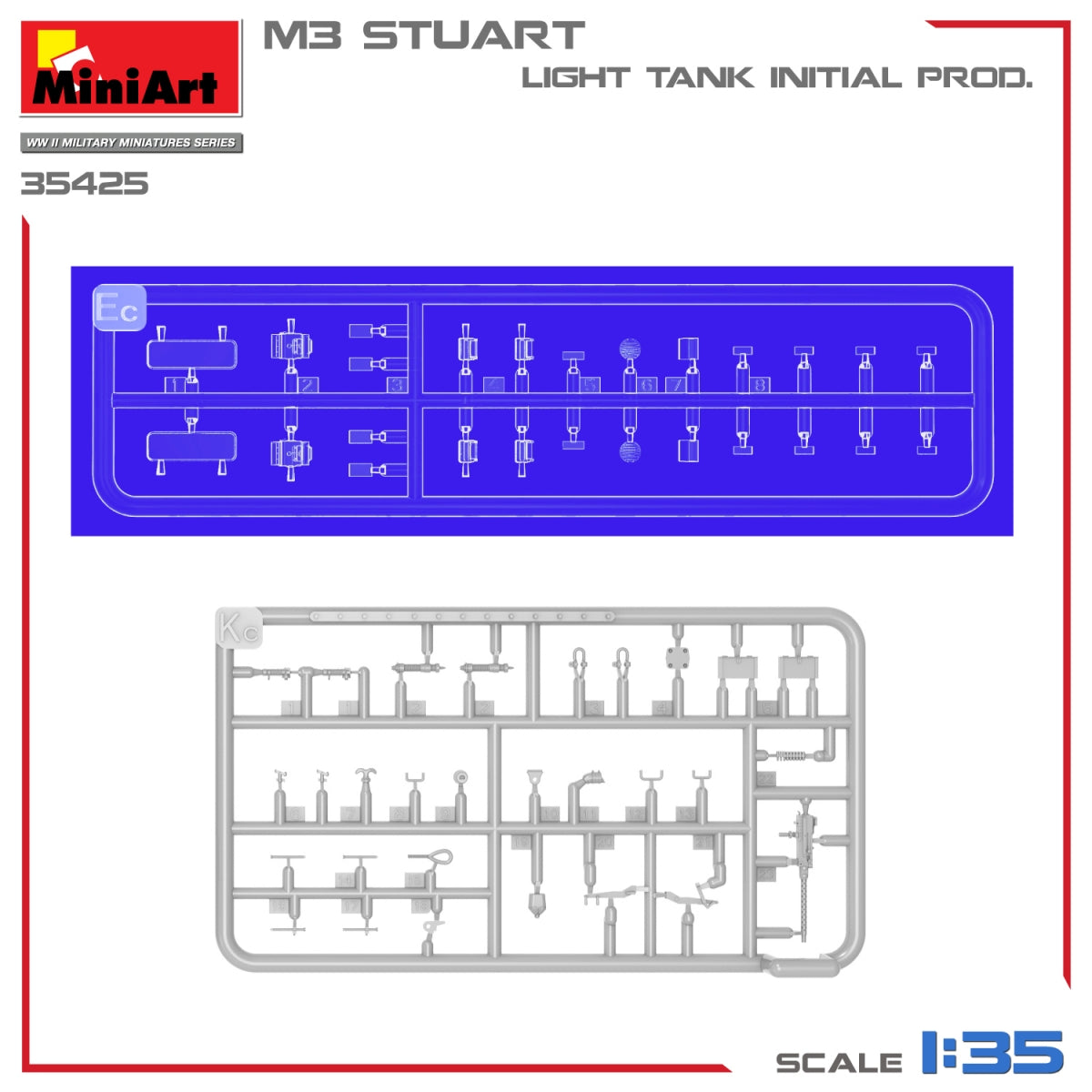 MiniArt 35425 M3 STUART LIGHT TANK, INITIAL PROD 1/35 – immagine 9