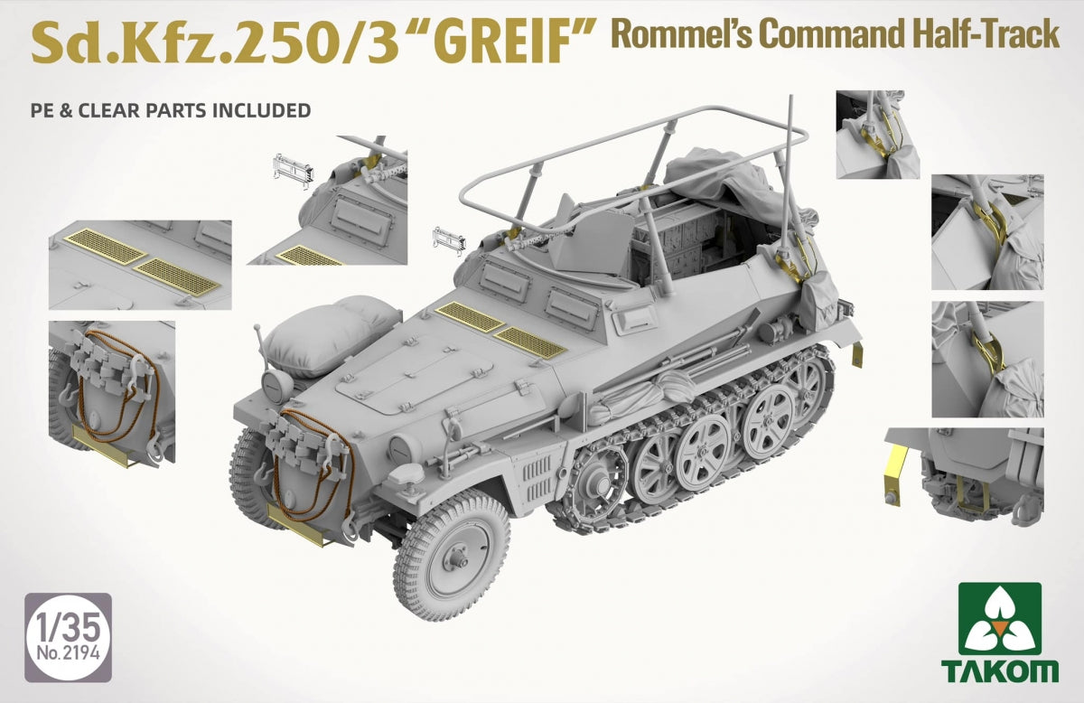 Takom 2194 Sd.Kfz 250/3 Greif Rommel Command Half-Track 1/35 – zdjęcie 3