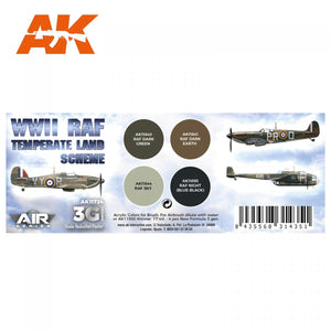 AK Interactive AK11724 WWII RAF TEMPERATE LAND SCHEME 4x17 ml – imagen 2