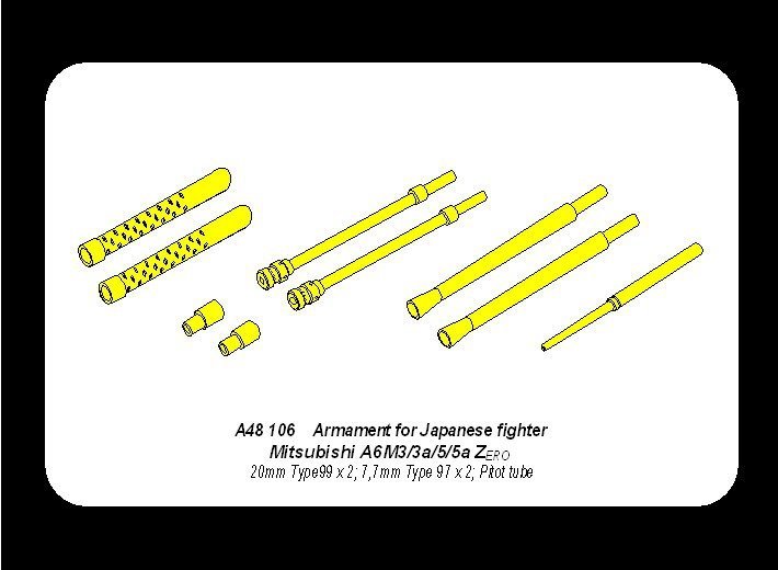 Aber A48 106 Armament for Japanese fighter Mitsubishi A6M5 Zero 1/48 – Bild 10