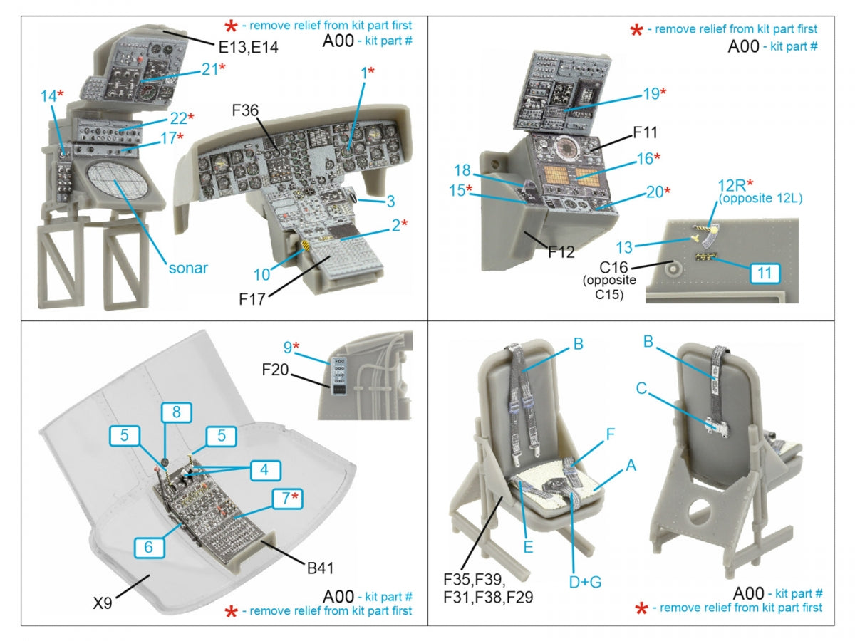 Quinta Studio QD48429 Westland Sea King HAS.1 3D-Printed &amp;amp; coloured Interior on decal paper (Airfix) 1/48 – Bild 2