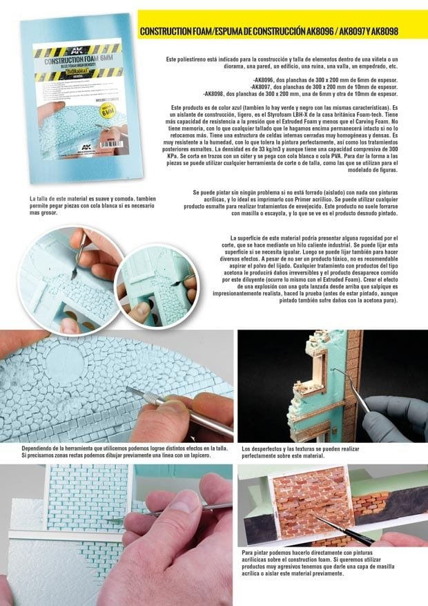 Mousse de construction AK Interactive AK8096, mousse grise haute densité 6 mm, 195 x 295 mm, comprend 2 feuilles (mousse de construction) – image 4