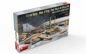 MiniArt 35375 7.5 cm Sprgr., Nbgr. &amp;amp; Pzgr. Patr. Kw.K.40 (Stu.K.40) SHELLS WITH AMMO BOXES 1/35 – immagine 5