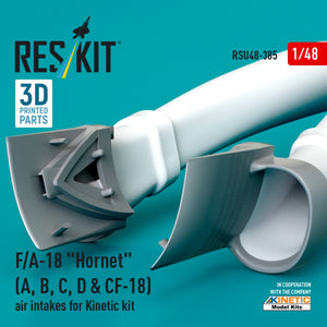 Prises d&amp;#39;air RESKIT RSU48-0385 F/A-18 « Hornet » (A, B, C, D et CF-18) pour maquette Kinetic (impression 3D) au 1/48 – image 3