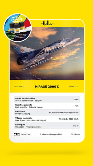 Heller 56303 STARTER KIT - MIRAGE 2000 C 1/72 – immagine 3