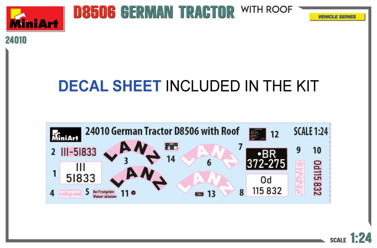 MiniArt 24010 GERMAN TRACTOR D8506 WITH ROOF 1/24 – Bild 2
