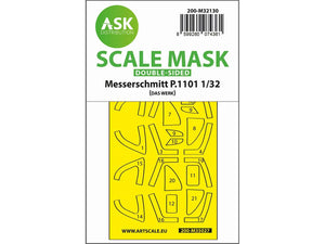 Art Scale Kit M32130 Messerschmitt P.1101 Double-Sided Express Fit Mask for Das Werk Kit 1/32