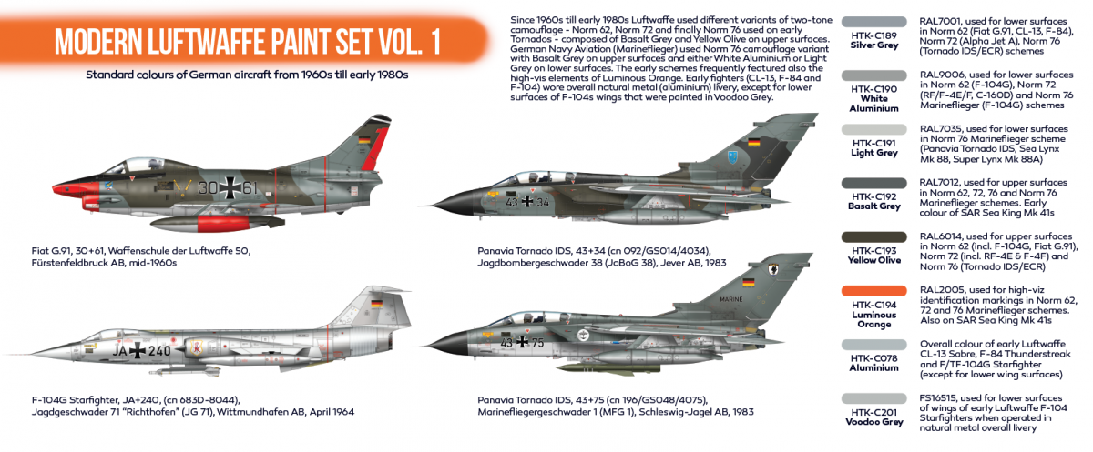 Hataka HTK-CS48 Modern Luftwaffe paint set vol. 1 8x17ml – immagine 3