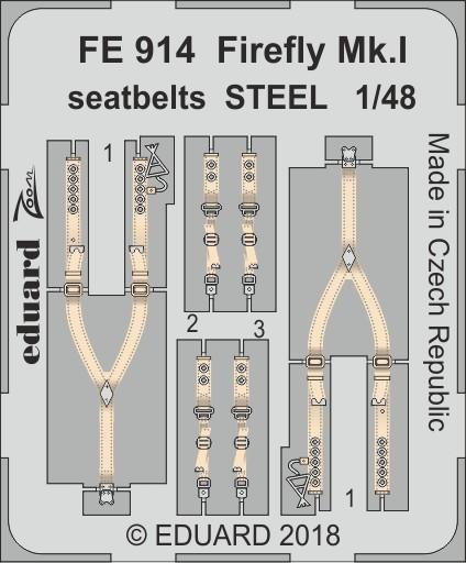 Eduard FE914 Firefly Mk. I seatbelts STEEL TRUMPETER 1/48
