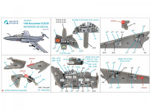 Quinta Studio QD48348 Buccaneer S.2C/D 3D-Printed &amp;amp; colored Interior on decal paper (Airfix) 1/48 – image 2