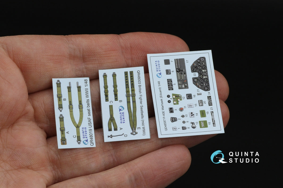 Quinta Studio QD48587 P-40E Warhawk 3D-Printed &amp;amp; coloured Interior on decal paper (Eduard) 1/48 – zdjęcie 2