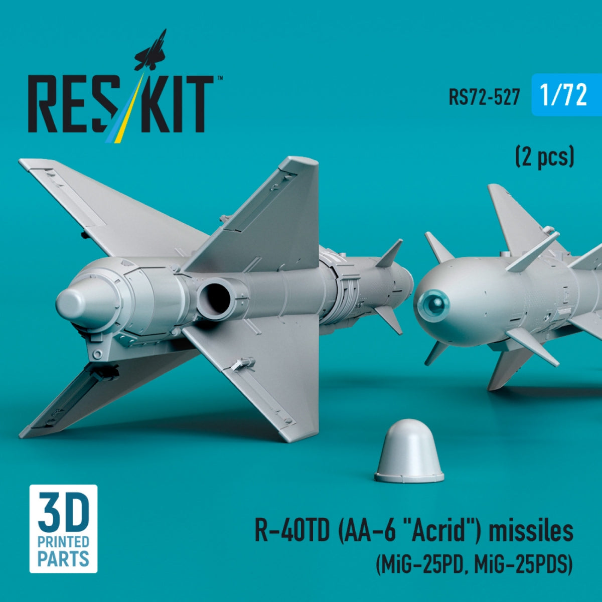 RESKIT RS72-0527 R-40TD (AA-6 &amp;quot;Acrid&amp;quot;) missiles (2 pcs) (3D Printed) 1/72 – image 2