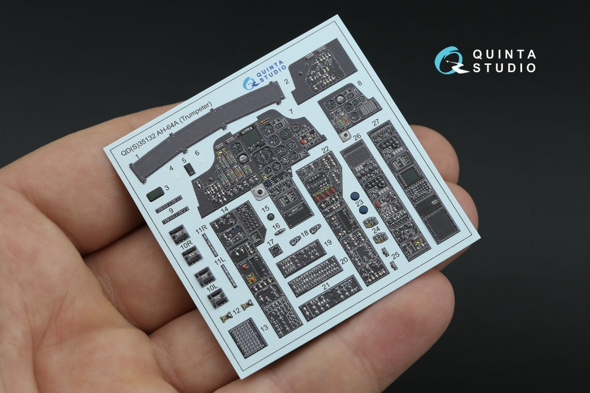 Quinta Studio QD35132 AH-64A 3D-Printed coloured Interior on decal paper (Trumpeter) 1/35 – Bild 6