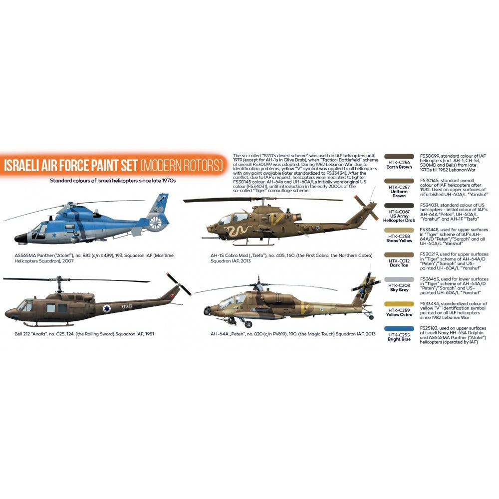 Hataka HTK-CS71 Israeli Air Force paint set (modern rotors) – immagine 3
