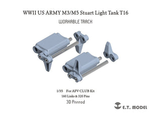 E.T. Model P35-038 WWII US ARMY M3/M5 Stuart Light Tank T16 Workable Track ( 3D Printed ) 1/35