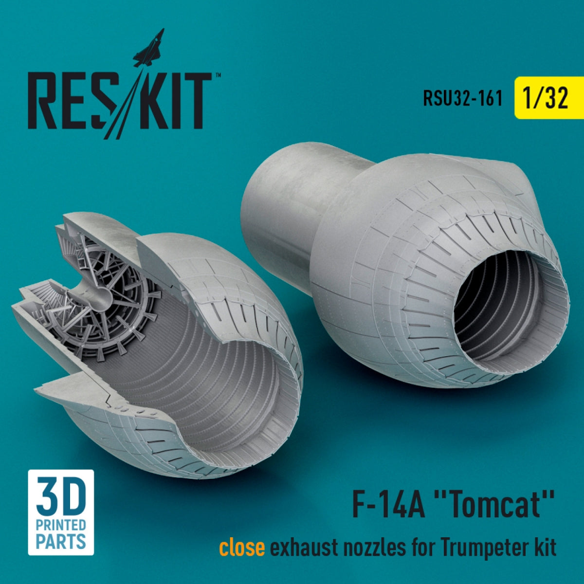 RESKIT RSU32-0161 F-14A "Tomcat" close exhaust nozzles for Trumpeter kit (3D Printed) 1/32