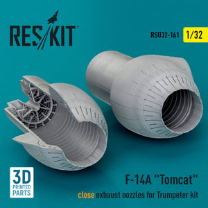 RESKIT RSU32-0161 F-14A « Tomcat » tuyères d&amp;#39;échappement fermées pour maquette Trumpeter (impression 3D) 1/32
