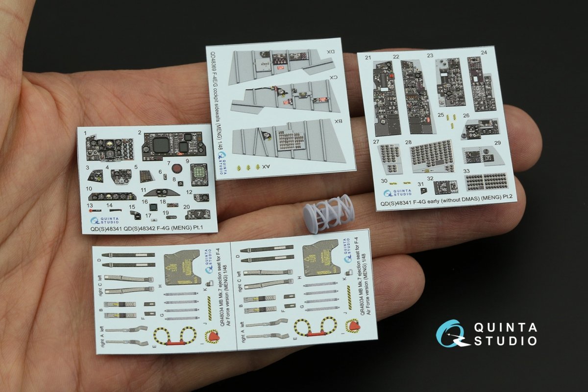Quinta Studio QD+48341 F-4G early 3D-Printed &amp;amp; coloured Interior on decal paper (Meng) (with 3D-printed resin parts) 1/48 – immagine 4