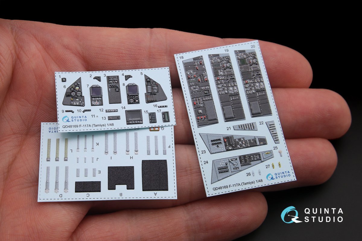 Quinta Studio QD48169 F-117A 3D-Printed &amp;amp; coloured Interior on decal paper (for Tamiya kit) 1/48 – imagen 2
