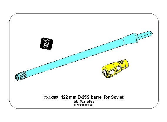 Aber 35L-290 Lufa 122mm D-25S do rosyjskiego działa SU-102 (Trumpeter) 1/35 – Bild 4