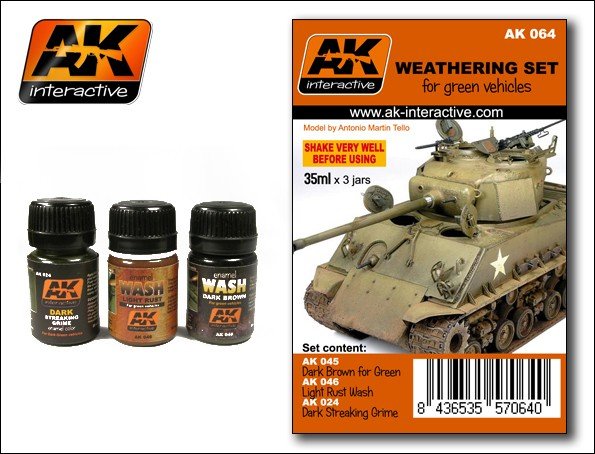 AK Interactive AK064 Weathering Set For Green Vehicles
