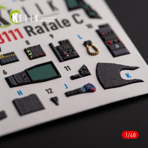 KELIK K48111 Rafale C - interior 3D decals for Academy/Revell kit 1/48 – Bild 2