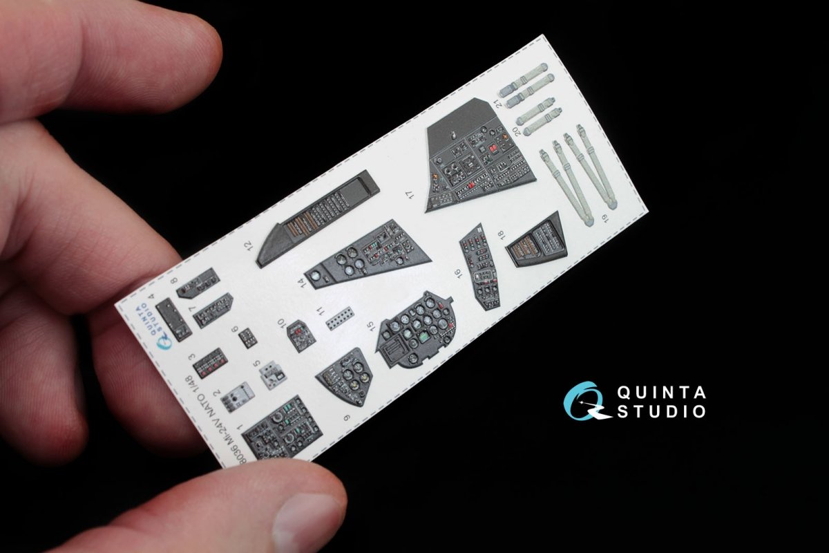 Quinta Studio QD48036 Mi-24V NATO (black panels) 3D-Printed &amp;amp; coloured Interior on decal paper (for Zvezda kit) 1/48 – immagine 4