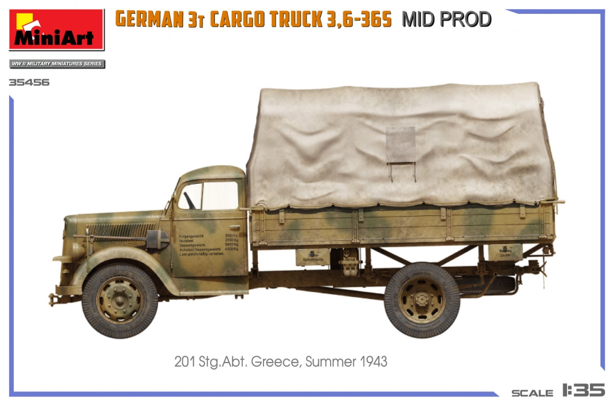 Miniart 35456 GERMAN 3T CARGO TRUCK 3,6-36S MID PROD 1/35 – Bild 11