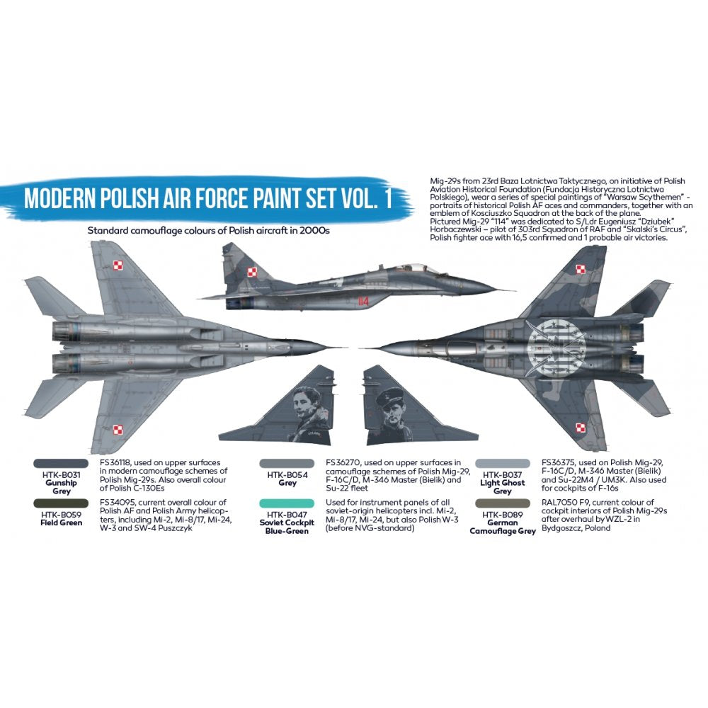 Hataka HTK-BS17 Modern Polish Air Force paint set vol. 1 – imagen 2