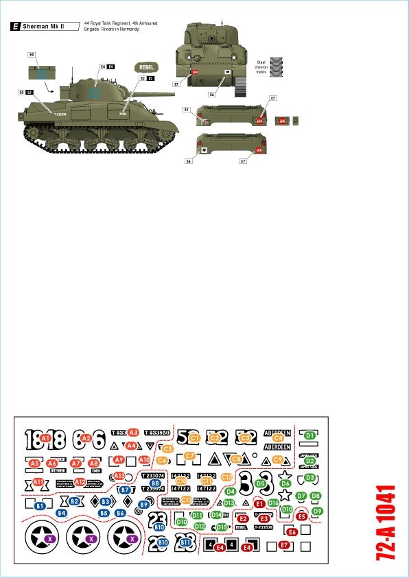 Star Decals 72-A1041 British Shermans. 75th D-Day Special. Sherman Mk I / Mk II / Mk III / Mk I Hybrid 1/72 – Bild 2