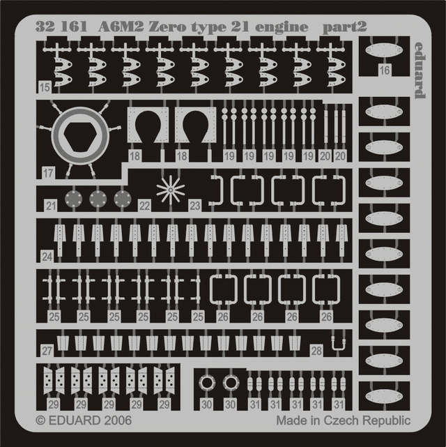 Eduard 32161 A6M2 Zero type 21 engine 1/32 TAMIYA – Bild 2