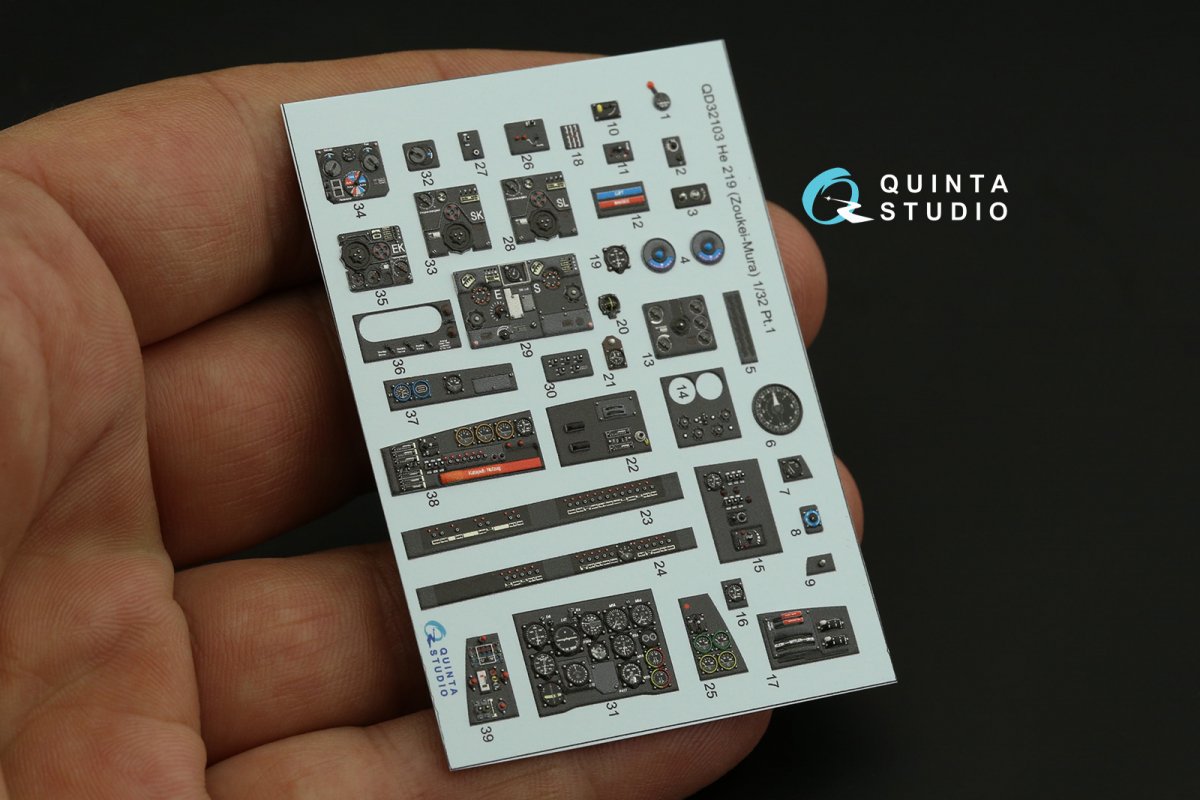 Quinta Studio QD32103 He 219 3D-Printed &amp;amp; coloured Interior on decal paper ( ZM SWS ) 1/32 – imagen 12