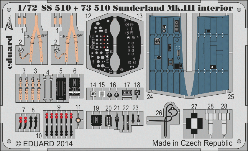 Intérieur du Sunderland Mk. III Eduard 73510 SA 1/72 ITALERI