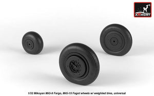 Armory Models AW32013 Mikoyan MiG-9 Fargo / MiG-15 Fagot (early) wheels w/ weighted tires 1/32