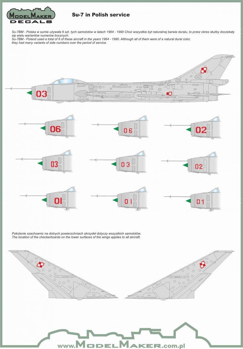 ModelMaker Decals D48009A Su-7 in Polish service 1/48 – zdjęcie 2