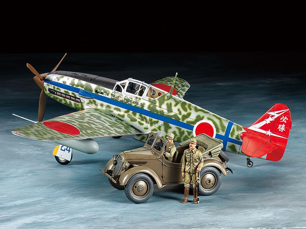Tamiya 25203 Kawasaki Ki-61-Id Hien (Tony) &amp; 4x4 Light Vehicle Kurogane Set 1/48