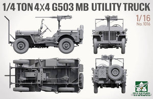 Takom 1016 1/4 ton 4×4 G503 MB Utility Truck ( Jeep Willys ) 1/16 – immagine 4