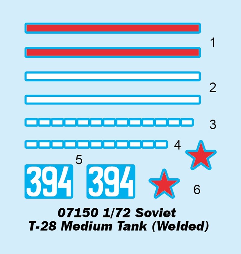Trumpeter 07150 Soviet T-28 Medium Tank (Welded) 1/72 – immagine 4