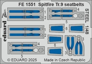 Eduard FE1551 Spitfire Tr.9 seatbelts STEEL AIRFIX 1/48