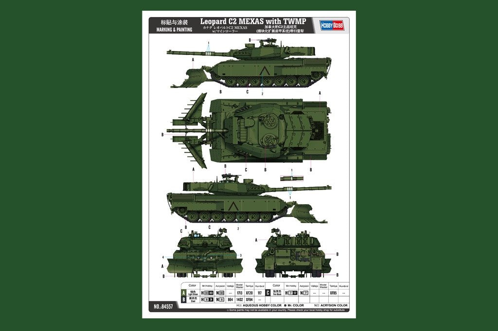 Hobby Boss 84557 Leopard C2 MEXAS with TWMP Track Width Mine Plow 1/35 – image 3