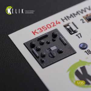 KELIK K35024 HUMVEE HMMWV M1036 avec TOW, version désert, décalcomanies 3D pour intérieur de maquette Italeri au 1/35 – image 8