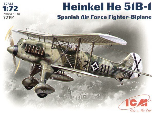 ICM 72191 Heinkel He 51B-1, chasseur-biplan de l&amp;#39;armée de l&amp;#39;air espagnole (1/72)