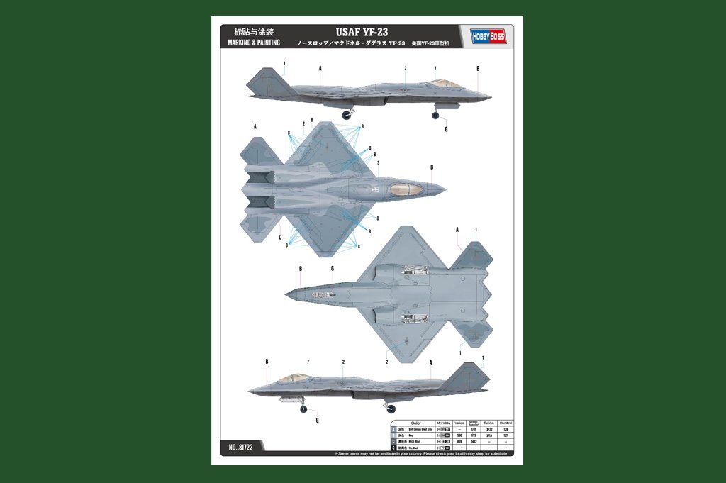 Hobby Boss 81722 USAF YF-23 1/48 – Bild 2