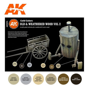 AK Interactive AK11674 3G OLD &amp;amp; WEATHERED WOOD VOL 2 6x17 ml – immagine 2