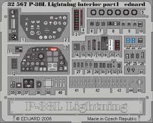 Eduard 32567 P-38L interior TRUMPETER 02227 1/32