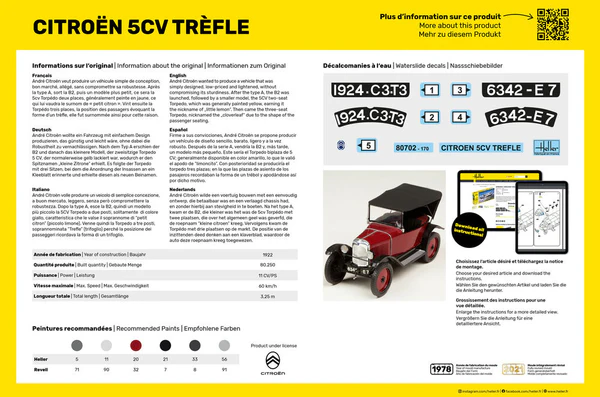 Heller 56702 STARTER KIT Citroen 5CV Trefle 1/24