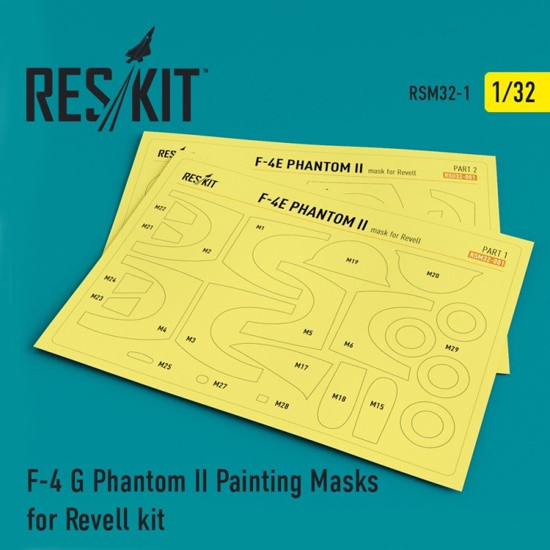 Masques de peinture RESKIT RSM32-0001 F-4 G Phantom II pour maquette Revell au 1/32